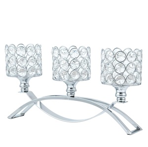 Berceau céleste support de chandelier en métal polyvalent bord de diamant brillance argentée pour les décorations de noël de mariage à la mode - Product Image 1