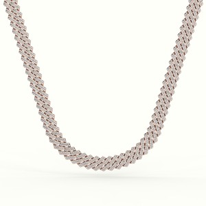 Cadena Cubana de Oro Rosa de 10K Personalizable, Joyería Hip-Hop, Diamante de Laboratorio de Miami, Cadena Cubana Hueca Ligera, Directo de Fábrica - Product Image 1
