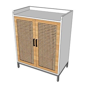 Modern KTB68119 Living Room Furniture <b>Console</b> Table Sideboard with Rattan Doors and Iron Base Decorative Cabinet for Home Use - Product Image 6