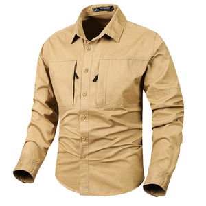 Chemise formelle unie pour homme en polyester/coton, manches longues, chemise de travail en satin, poches, classique, respirante, anti-froissement, séchage rapide, hiver - Product Image 2