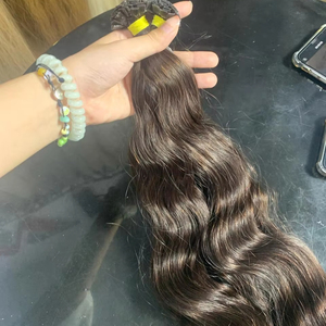 Proveedor de pelo ondulado y rizado de punta plana al por mayor humano crudo vietnamita preadherido extensiones de cabello de queratina - Product Image 1