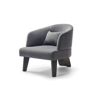 Fauteuil de salon contemporain Celestial à dossier haut en tissu de lin durable pour le salon et la maison