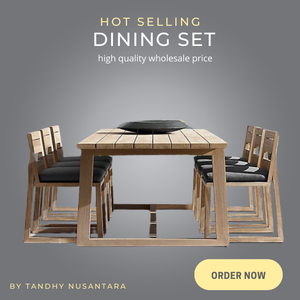 Ensemble de table à manger de restaurant en teck massif moderne et élégant, chaises avec coussins en tissu de haute qualité, couleur personnalisée, origine Foshan - Product Image 4