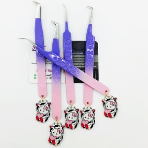 Pinces à épiler professionnelles en acier inoxydable pour extensions de cils, emballage durable, logo personnalisable, pinces à épiler en vison - Product Image 5