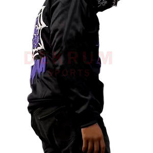 Pull-over à capuche décontracté de couleur unie pour hommes, impression bouffante, vêtements d'hiver à capuche, teints en couleur et personnalisés, à vendre - Product Image 5