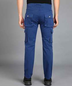 กางเกงคาร์โก้เข้ารูปสีดำแบบลำลองมีซิปด้านข้างมีกระเป๋า - Product Image 4