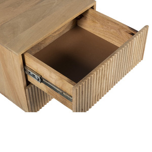 Table de chevet pliable vintage en bois de manguier massif antique avec finition naturelle pour meubles de chambre à coucher - Product Image 6