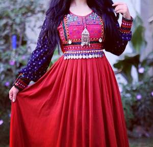 Dernière robe Kuchi en velours afghan Vêtements de fête Manches brodées et robes Styles Plus Size and Winter Afghan Kochi Dress - Product Image 4