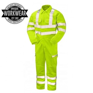 Combinaison ignifuge personnalisée haute visibilité en polyester, résistante aux flammes, pour l'industrie pétrolière et gazière, vêtements de travail certifiés CE, protection pour hommes - Product Image 6