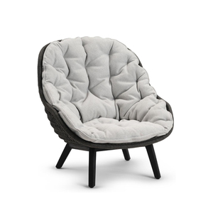 Chaise longue à dossier haut Sandua en bois de teck avec corde tissée avec coussin pour l'extérieur avec finition naturelle - Product Image 3