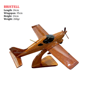 Modèle d'avion en bois de Bristell en acajou, artisanat du Vietnam, modèle d'avion en bois à l'échelle pour cadeau, fabriqué au Vietnam - Product Image 1