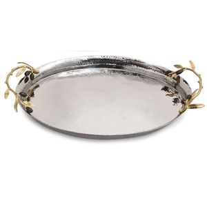 Bandeja de servicio de acero inoxidable de estilo tradicional con durabilidad duradera y encanto atemporal para uso diario y en eventos - Product Image 6