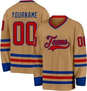 Logo de broderie en sergé d'approvisionnement d'usine équipe professionnelle nom et numéro de joueur en gros maillots de hockey sur glace personnalisés OEM - Product Image 3