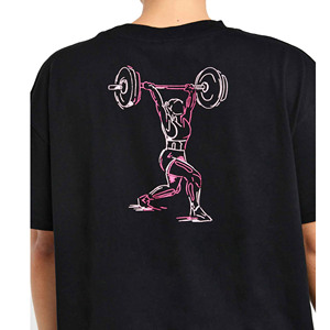 T-shirts d'été écologiques pour femmes de haute qualité Illustration de levage de puissance graphique personnalisé décontracté fibre de bambou séchage rapide - Product Image 4