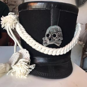 This is a Prussian shako hat, a type headwear. The outer <b>shell</b> is made of black woollen fabric with a Shako Hat - Product Image 4