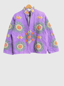 Veste à col mandarin brodée à la main avec des motifs floraux, manches longues, taille plus, vêtements de printemps pour femmes, mélange de lin et de coton, style bohème - Product Image 1