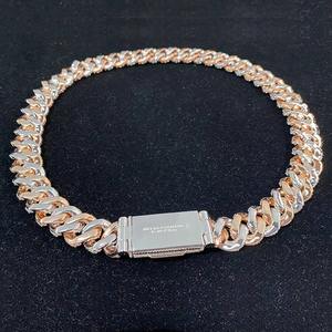 สร้อยคอแบบ Cuban Link ชุบทองคำขาว 18K พรีเมียม ประดับเพชร Moissanite VVS ได้รับการรับรองจาก IGI  สำหรับผู้ชายและผู้หญิง - Product Image 2