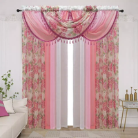Ensemble de Rideaux de Style Européen Moderne en Textile de Maison, Luxe 4 Pièces avec 3 Pièces de Cantonnières, pour Salon