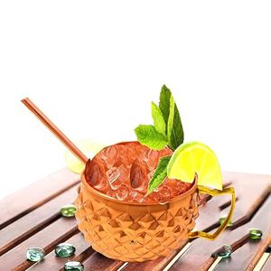 แก้วทองแดงโลหะทำด้วยมือพร้อมภาชนะใส่เครื่องดื่มสำหรับห้องครัวแบบเรียบง่ายและสวยงาม - Product Image 3