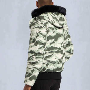 Chaqueta acolchada para hombre al por mayor, abrigos de burbujas brillantes con plumas de ganso estilo callejero, capucha, decoración bordada, logotipo personalizado - Product Image 6