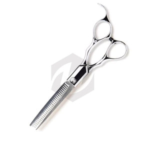 Ciseaux à effiler de qualité supérieure 5,5 pouces, finition polie miroir, bord tranchant durable, ciseaux à effiler pour barbier avec repose-doigts argenté - Product Image 2