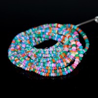 Perles Rondelles Facettées en Opale Éthiopienne Naturelle Multicolore, Meilleures Ventes, 4-5mm, Pierres Précieuses en Vrac, 16 Pouces de Long, Percées au Centre