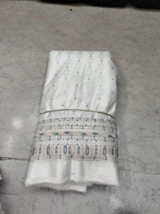 Tela de satén Dobby Malai bordada de calidad superior (SEDA/algodón) para trajes de boda, ropa de fiesta, ropa de diseñador, antiestática - Product Image 6