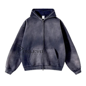 เสื้อฮู้ดดี้ผู้ชายผ้าฝ้าย 100% ซักกรด ระบายอากาศได้ดี ซิปหน้า 450gsm เป็นมิตรกับสิ่งแวดล้อม ปักลาย บริการ OEM คุณภาพดีที่สุด - Product Image 3