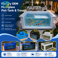 Bassin d'exposition extérieur en PRV pour poissons, bassin de stockage de koïs en fibre de verre avec filtre pour les détaillants d'aquariums
