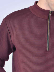 เสื้อสเวตเตอร์แขนยาวมีฮู้ดสำหรับผู้ชายเสื้อสเวตเชิ้ตปักลาย100% สีพื้นมีซิปครึ่งตัวสำหรับฤดูหนาวงานตามสั่ง - Product Image 3