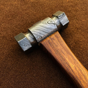 Marteau en acier Damas fait main avec une conception robuste, poignée confortable, personnalisable en DIY et OEM, utilisation polyvalente, garantie de 3 ans - Product Image 3