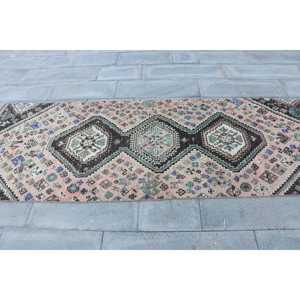 Turkish <b>Runner</b> <b>Rug</b>, 3.3x8.9 ft Vintage <b>Rug</b>, Pink Wool <b>Rug</b> - Product Image 4