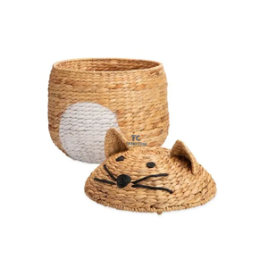 Pouf de panier en rotin rustique en cuivre naturel avec doublure paniers en osier pour l'organisation du bureau à domicile panier à papier de bureau Vietnam - Product Image 3