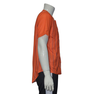 Ensemble d'uniformes de baseball personnalisés de couleur orange, respirant, en polyester, imprimé par transfert thermique, vêtements d'équipe, OEM, maillot d'entraînement sportif - Product Image 3
