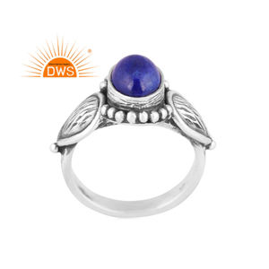 Best Selling Oxidized Sterling Silver Natural Lapis Lazuli Gemstone <b>Statement</b> <b>Ring</b> Custom Jewelry Manufacturer - Product Image 1