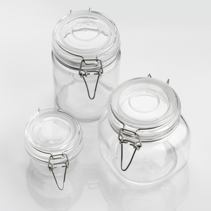 Pot de conservation en verre transparent Mason de 500 ml, 750 ml, 1000 ml avec couvercle et boucle pour grains de café, miel, citron, <span class=keywords><strong>farine</strong></span>, flocons <span class=keywords><strong>d</strong></span>'avoine - Product Image 1
