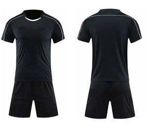 2025 Color negro en blanco árbitro de fútbol camisetas de fútbol conjunto uniforme entrenamiento ropa deportiva hombre gimnasio ropa al por mayor a granel - Product Image 2