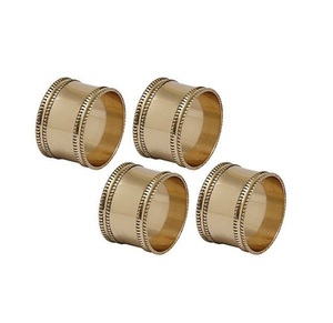 Porte-serviette rond en métal doré et argenté pour fête de mariage - Product Image 1