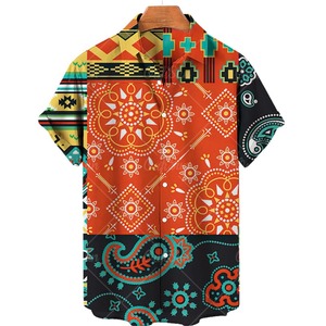 เสื้อโปโลผู้ชายลายทางลำลองลายดอกไม้สังคมย้อนยุคแฟชั่นการพิมพ์2025 idols - Product Image 2