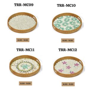 Nouveau design Plateau de service en osier Plateau en rotin de bambou Organisation de stockage Ensemble de couverts - Product Image 2