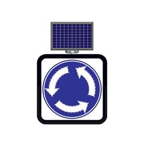 Señal de Advertencia/Precaución Redonda LED Reflectante de 60x60cm, Alimentada por Energía Solar - Product Image 1