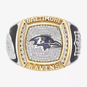 Anillo de Campeonato de los Baltimore Ravens, Totalmente Personalizado, Anillo de Moda Masculina de Dos Tonos, Anillo de Moissanita Personalizado para Colegio Secundario - Product Image 1