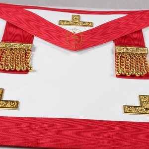 Delantal de cuero nuevo de Regalia masónica internacional con cubierta de Tela de decoración de encaje, masonería bordada para miembros masónicos - Product Image 5