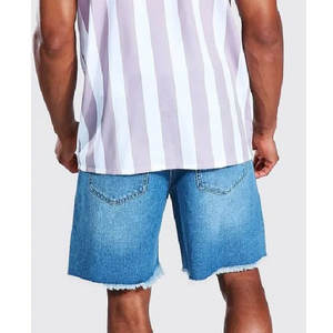 กางเกงผ้ายีนส์ขาสั้นสำหรับผู้ชายขาสั้นผ้าเดนิมแบบตอบสนองรวดเร็วเป็นมิตรกับสิ่งแวดล้อม - Product Image 2