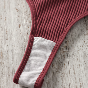 Women's Cotton G-String Thong Panties Striped Low-Rise Everyday Anti-Static <strong>Waist</strong> Logo <strong>Underwear</strong> Wholesale - Product Image 5