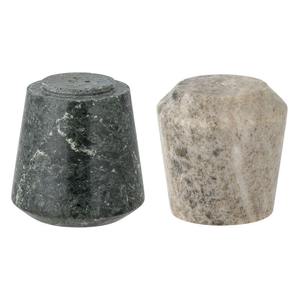 Juego de Salero y Pimentero de Mármol Verde y Beige Hecho a Mano con Diseño Moderno en Forma Cónica, Vajilla de Piedra Natural de Primera Calidad - Product Image 1
