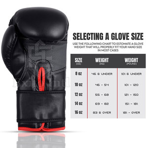 Gants de sparring en cuir PU personnalisés professionnels de 12oz équipement d'entraînement de coup de pied de boxe confortable disponible tailles de 6oz 8oz - Product Image 4