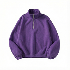 Green Vintage Half Zip Sweatshirt Women Men Retro Style Quarter Zip <b>Pullover</b> Oversized Blend Cotton Fleece Mock Neck <b>Jumper</b> - Product Image 4