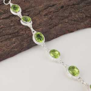 Peridot Tennis Bracelet 925 Sterling Silver Luxury Charm GIA Certified 18K Gold Plated August Birthstone Jewelry Everyday - Product Image 3