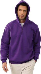 Sudadera con Capucha Casual de Invierno para Hombre, Cierre de Cremallera de un Cuarto, Felpa Suave y Acogedora, Sensación Flexible y Elástica, Transpirable, Forma Moderna, Construcción Resistente - Product Image 2